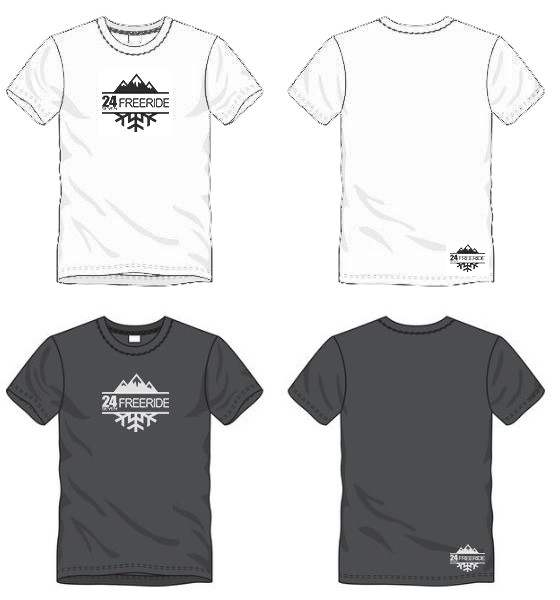 T-shirt original 24/7 Freeride, branca e preta